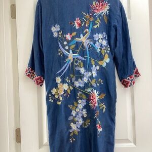 Beautiful Embroidered Paparazzi Denim Duster